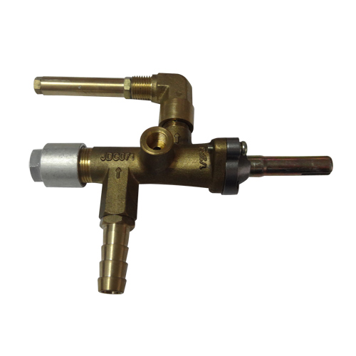 Gas valve with elbow